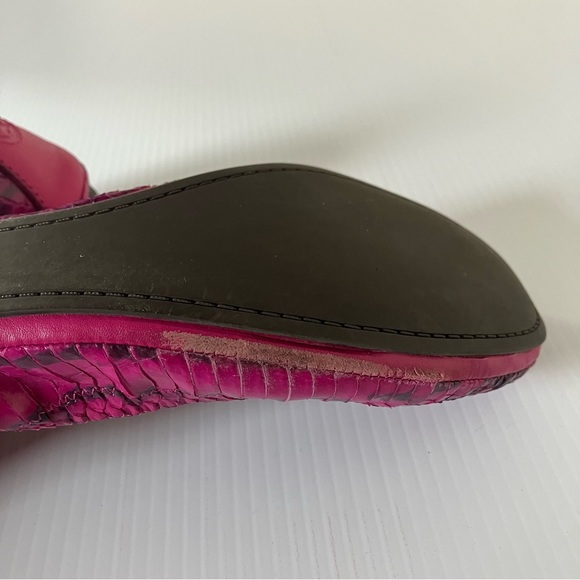 Tory Burch Snake print Leather Pink Ballet Flats size 8 - Picture 7 of 10